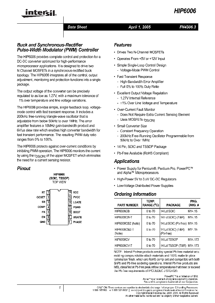 HIP600605_722339.PDF Datasheet