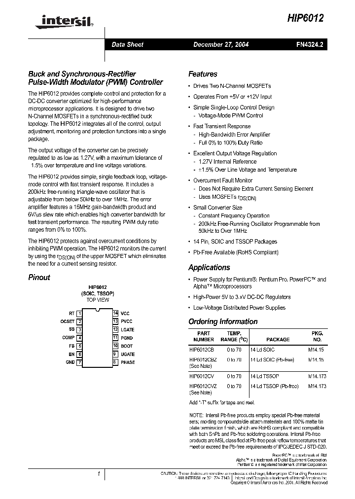 HIP601204_722322.PDF Datasheet