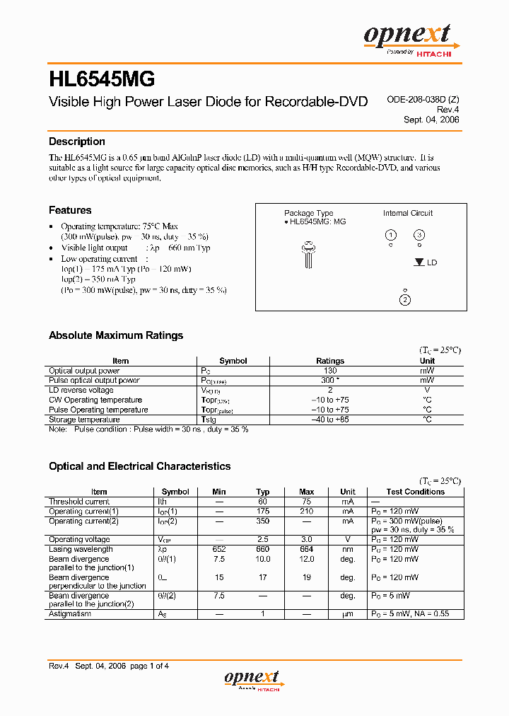 HL6545MG_1250132.PDF Datasheet