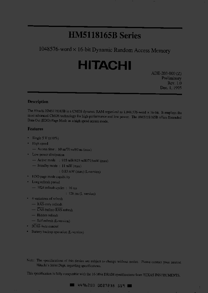HM5118165BTT-8_1250314.PDF Datasheet