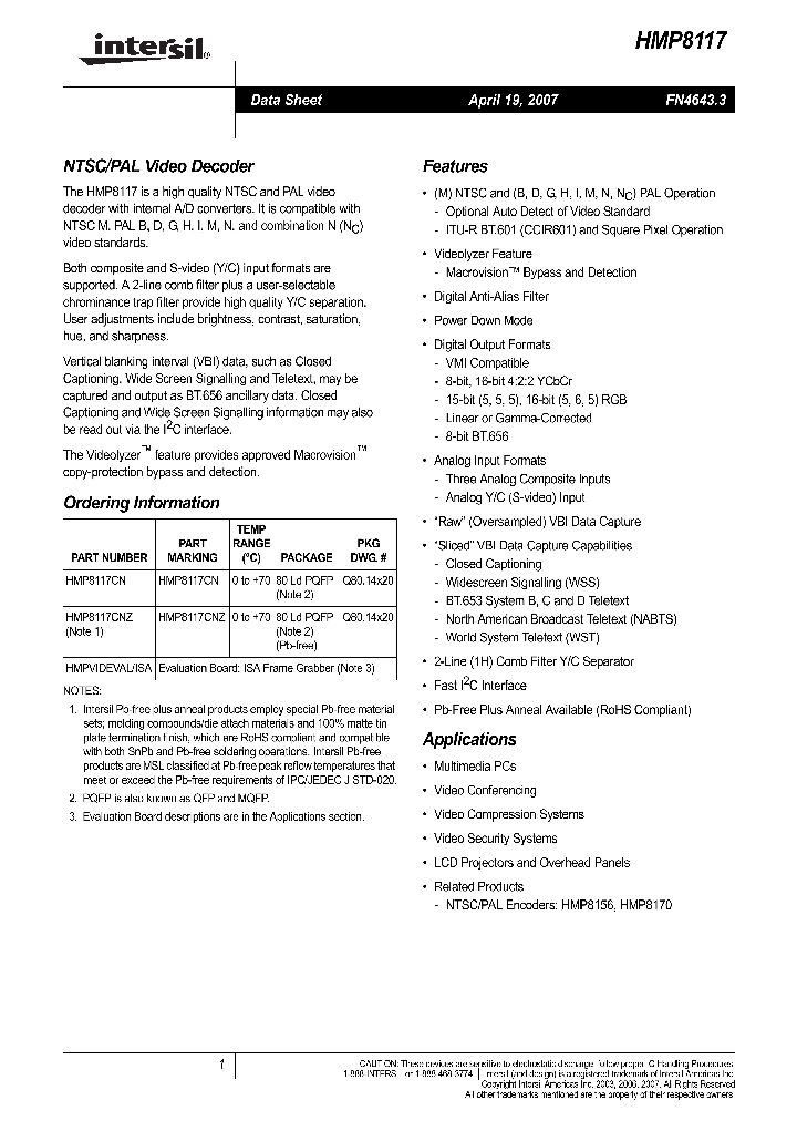 HMP811707_720722.PDF Datasheet