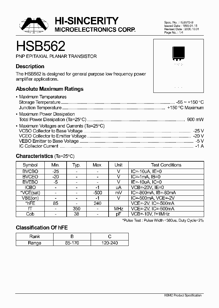 HSB562_1251256.PDF Datasheet