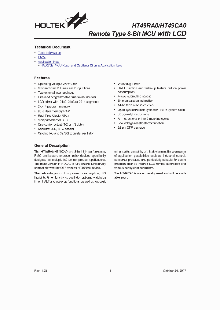 HT49RA0_1163199.PDF Datasheet