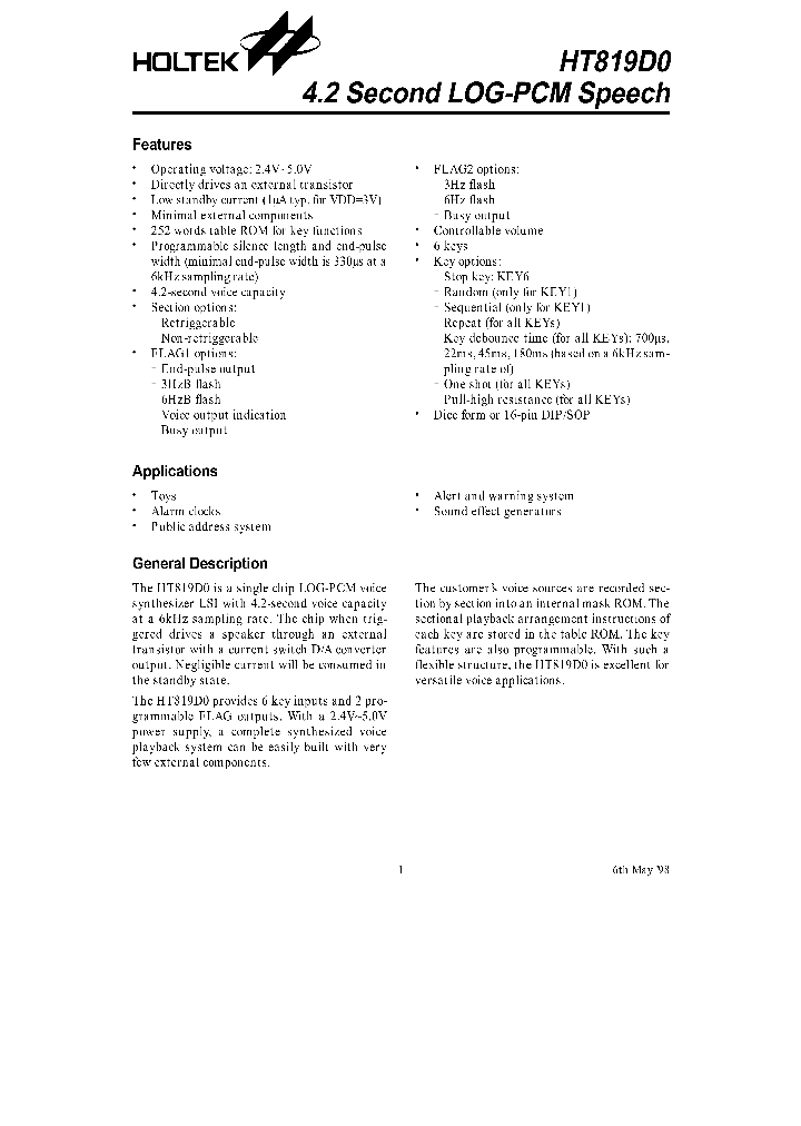 HT819D0_1251658.PDF Datasheet