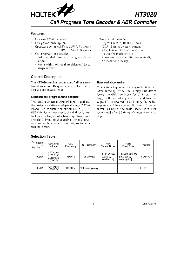 HT9020_764506.PDF Datasheet