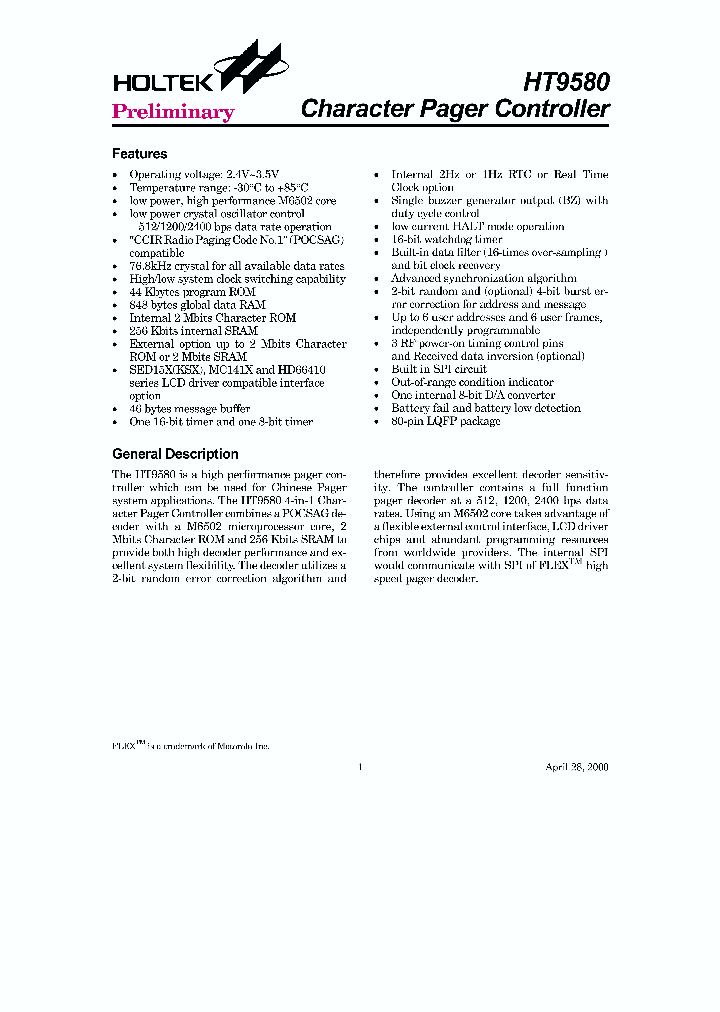 HT9580_785501.PDF Datasheet