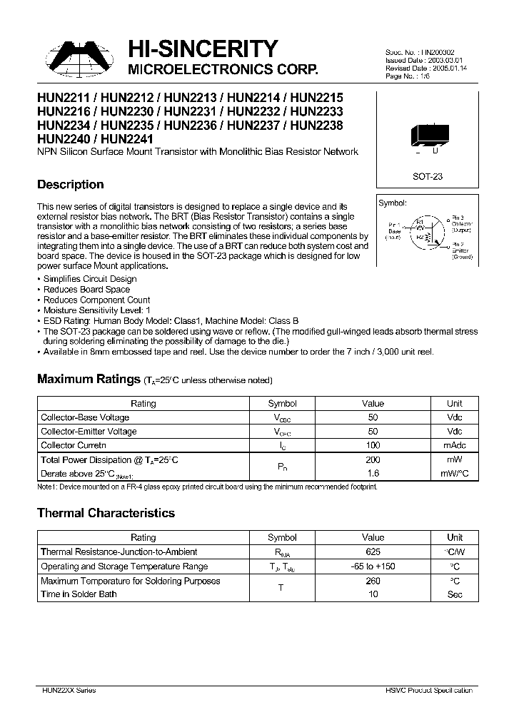HUN2211_618378.PDF Datasheet