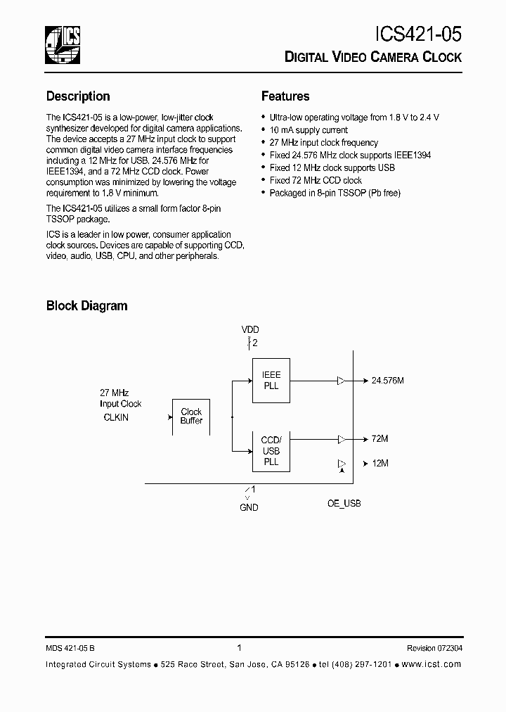 ICS421-05_1189339.PDF Datasheet