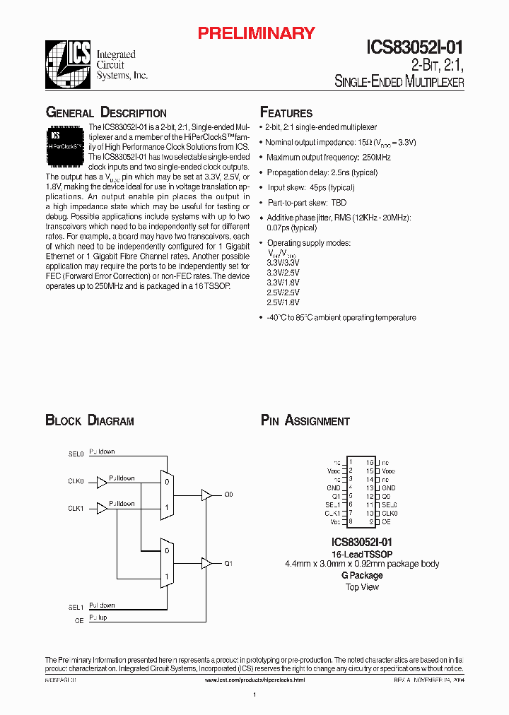ICS83052I-01_1252892.PDF Datasheet