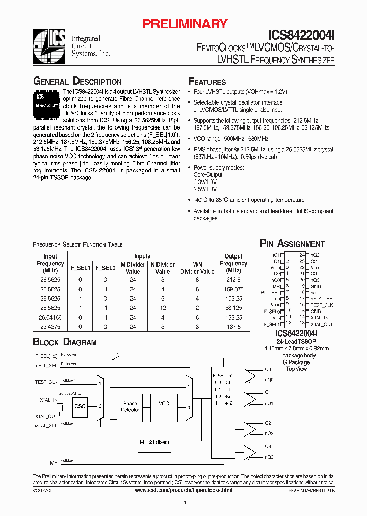 ICS8422004I_1252962.PDF Datasheet