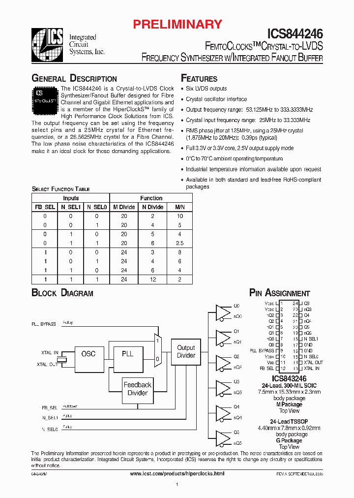 ICS844246AMT_1253059.PDF Datasheet