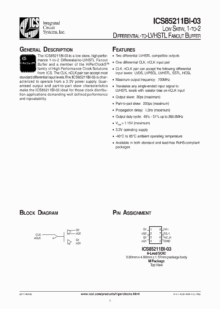 ICS85211BMI-03T_1253074.PDF Datasheet