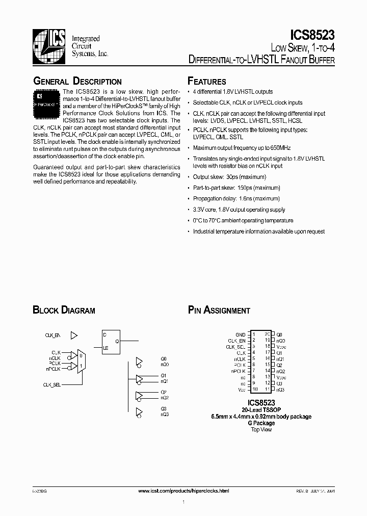 ICS8523BGT_1253085.PDF Datasheet