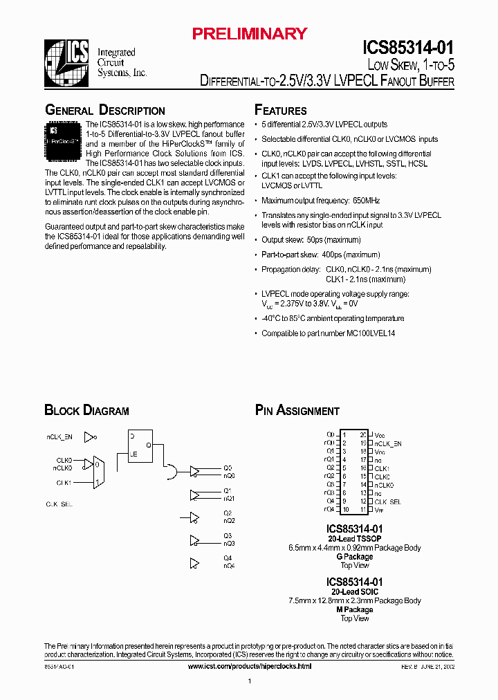ICS85314AM01_1253118.PDF Datasheet