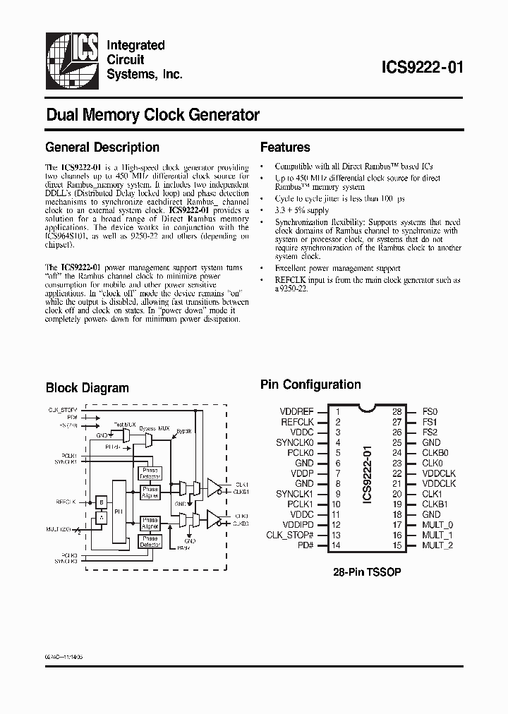 ICS9222-01_1253262.PDF Datasheet