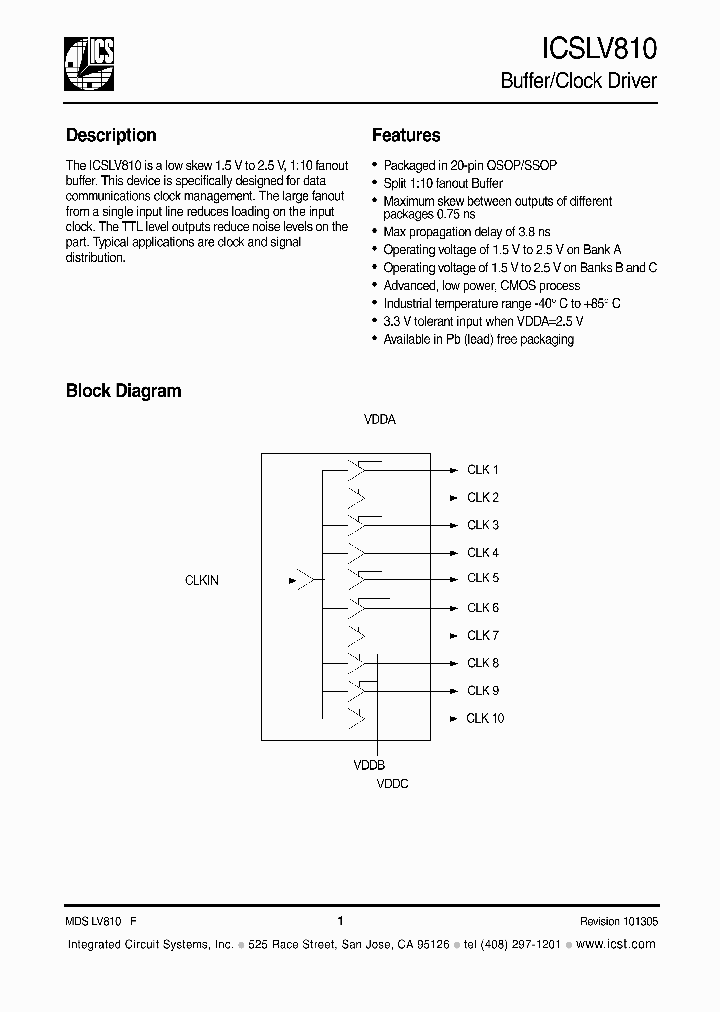 ICSLV810RIT_1253383.PDF Datasheet