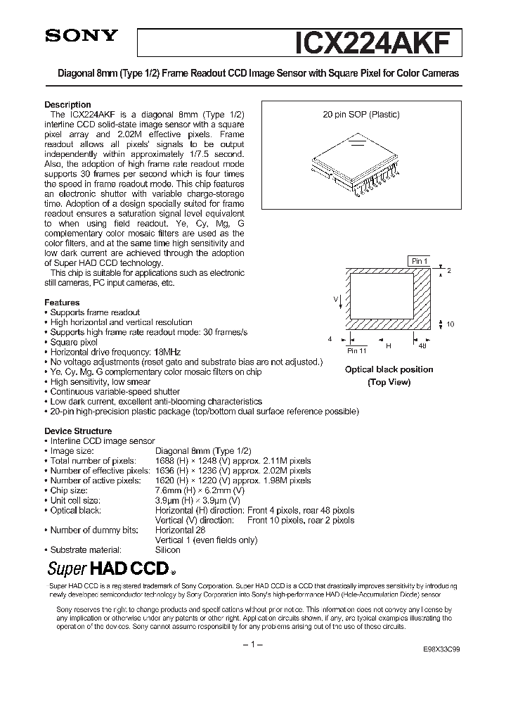 ICX224AKF_1253472.PDF Datasheet