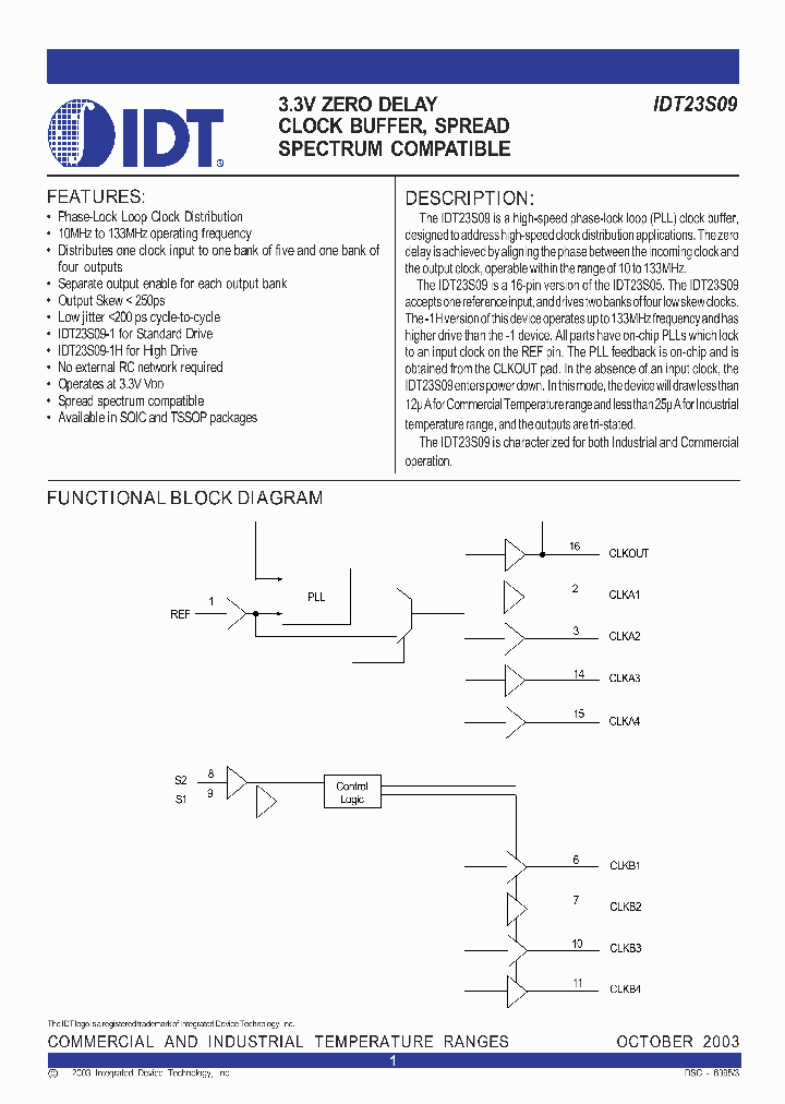 IDT23S09-1PGI_1253587.PDF Datasheet