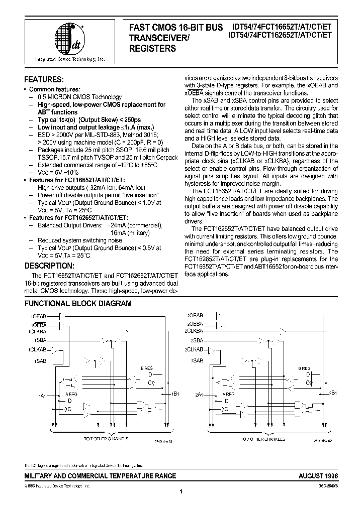 IDT74FCT16652ATPA_817061.PDF Datasheet