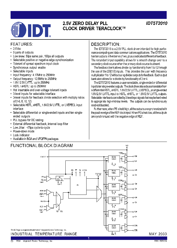 IDT5T2010NLI_1253662.PDF Datasheet