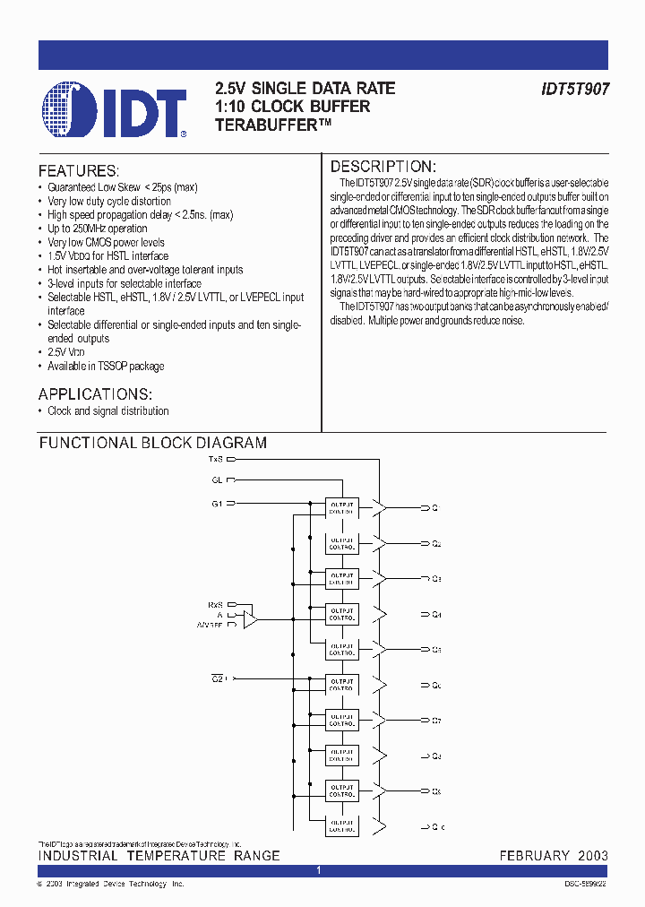 IDT5T907PAI_1253667.PDF Datasheet