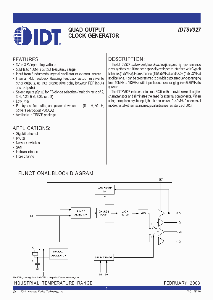 IDT5V927_1253677.PDF Datasheet
