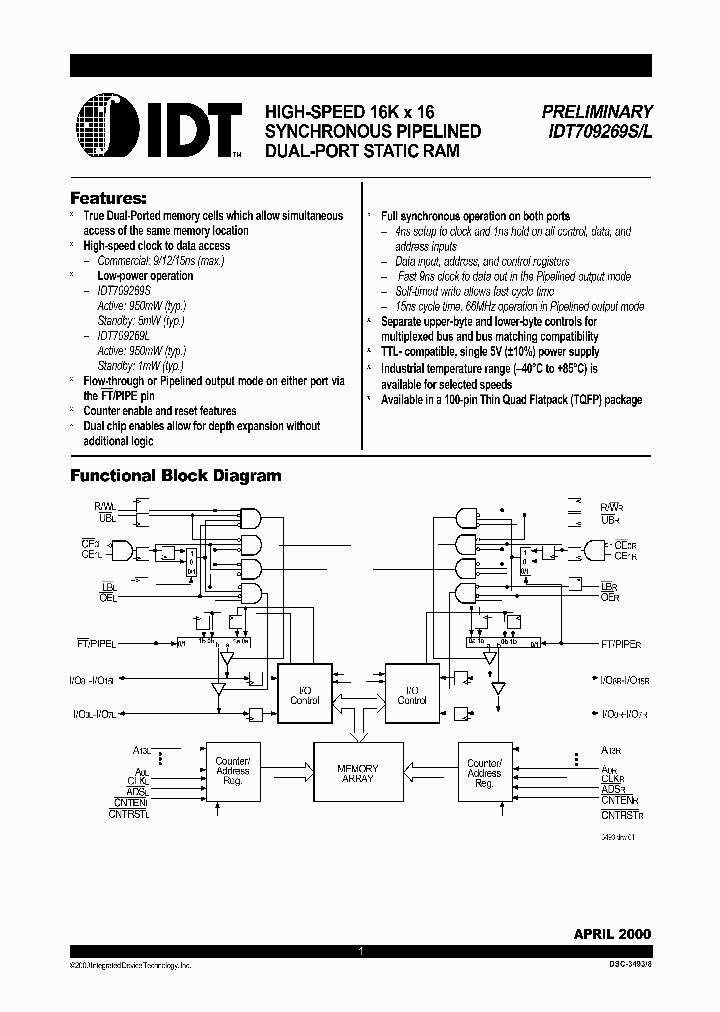 IDT709269S12PF_898448.PDF Datasheet