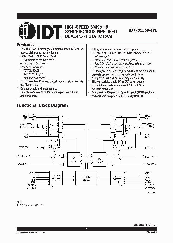 IDT709359L9PFI_1253729.PDF Datasheet