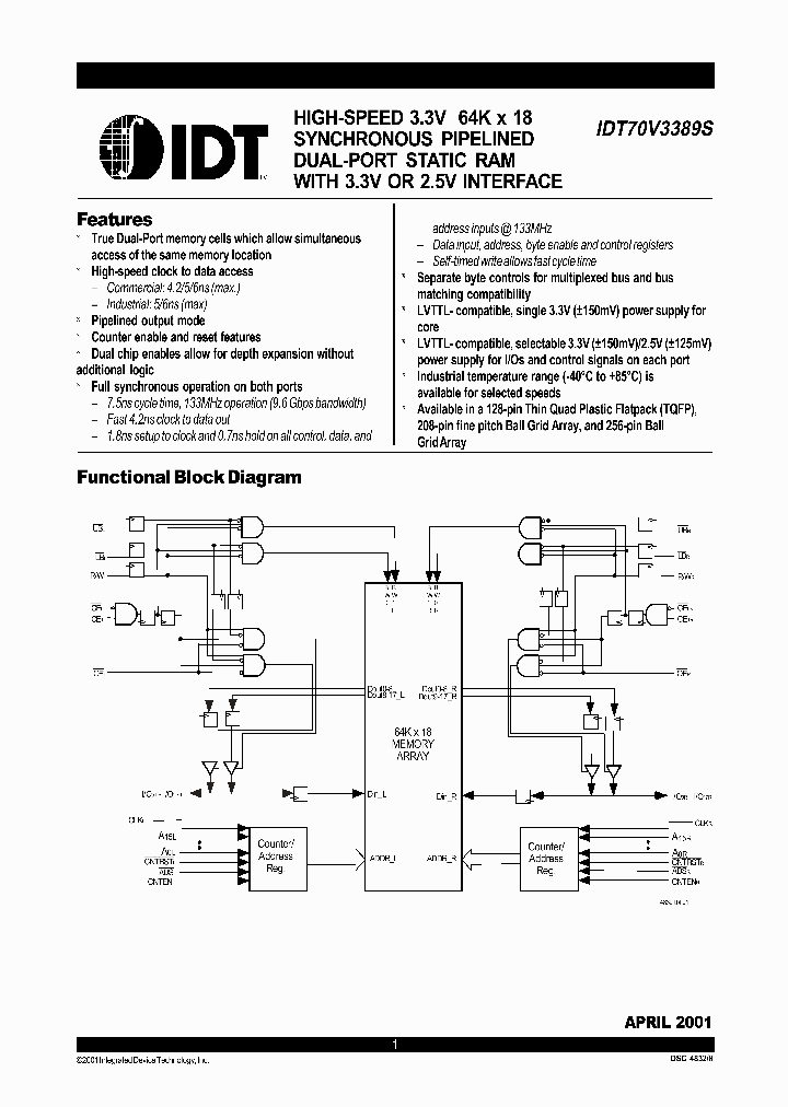 IDT70V3389S6PRFI_1253761.PDF Datasheet