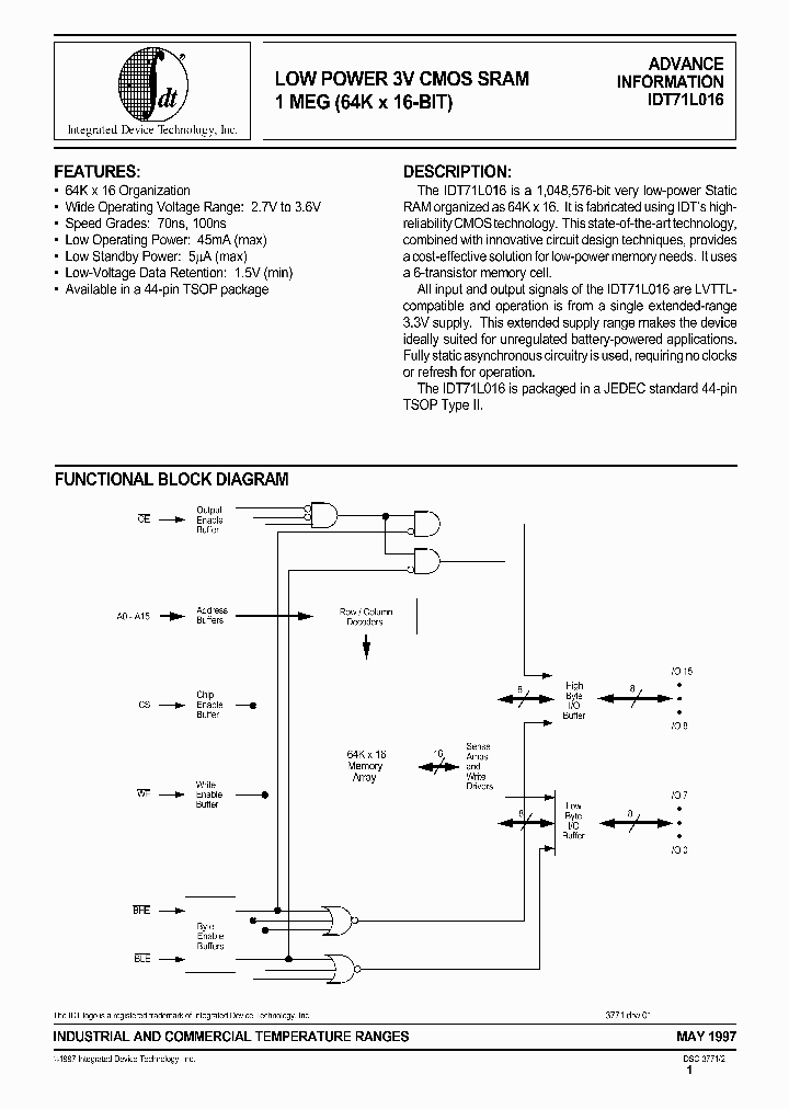 IDT71L016L70PHI_1253818.PDF Datasheet