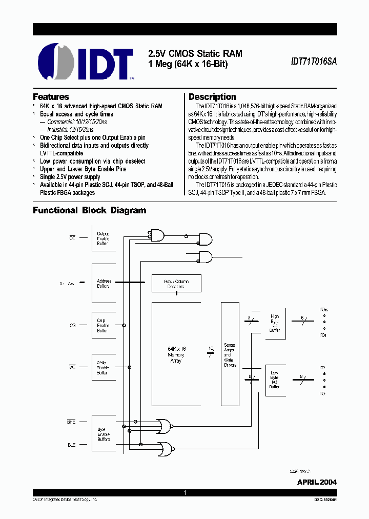 IDT71T016SA20YI_1253822.PDF Datasheet