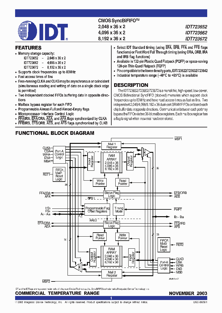 IDT723672_672658.PDF Datasheet