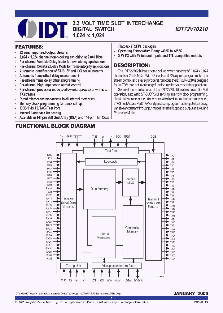 IDT72V70210DA_1253958.PDF Datasheet
