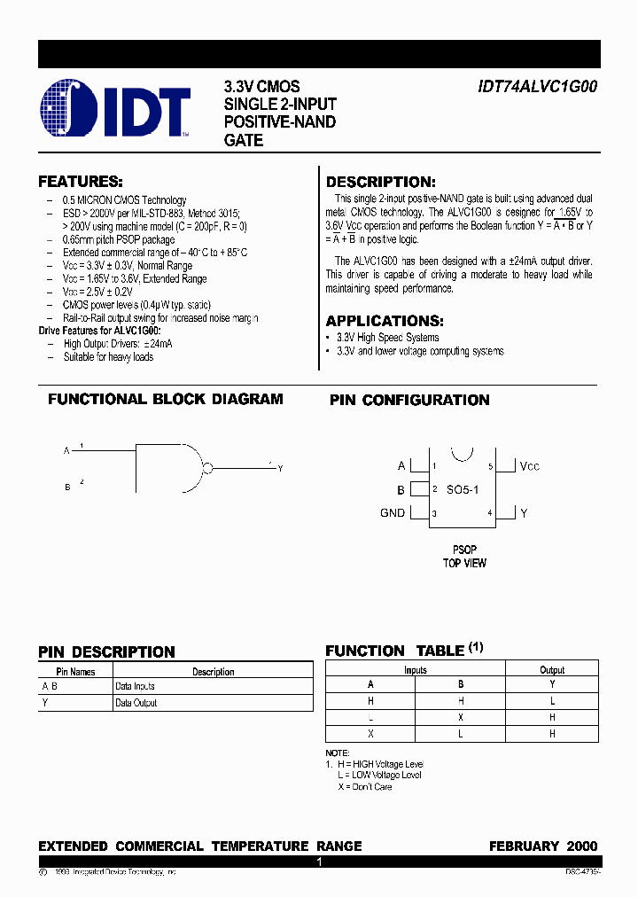 IDT74ALVC1G00DY_1253982.PDF Datasheet