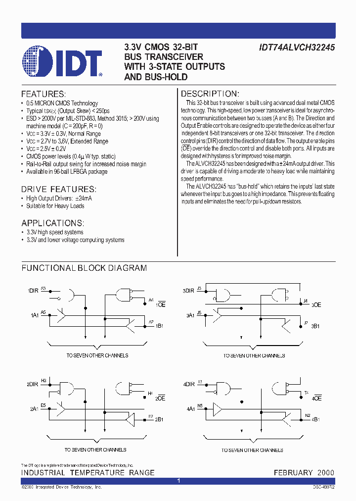 IDT74ALVCH32245BF_1253996.PDF Datasheet