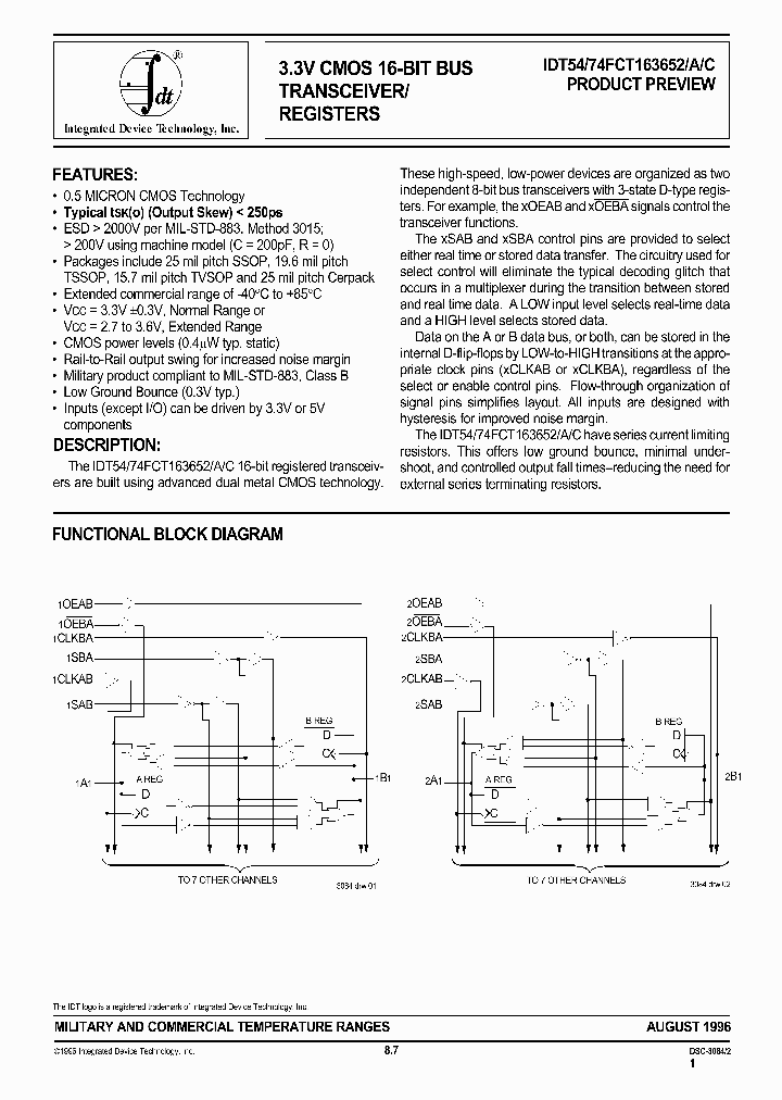 IDT54FCT163652_729597.PDF Datasheet