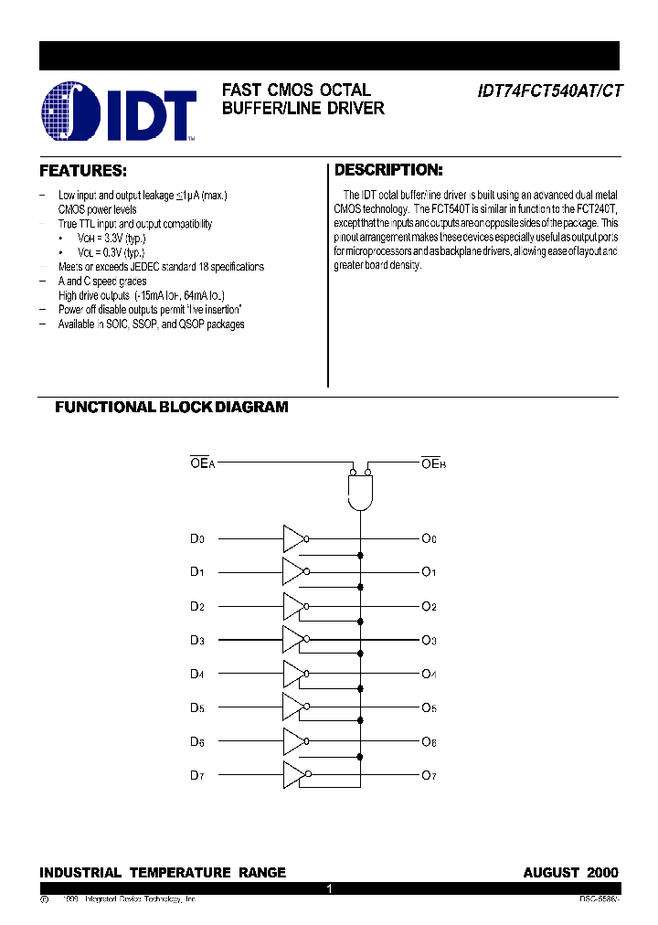 IDT74FCT540CT_1254035.PDF Datasheet