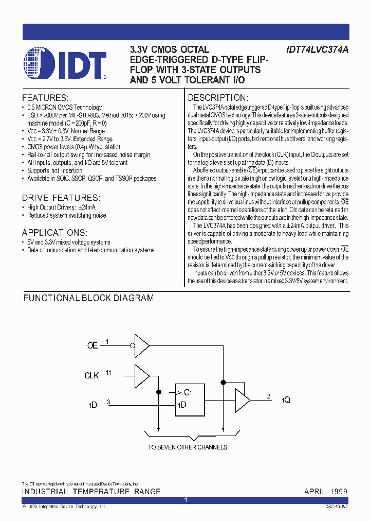 IDT74LVC374ASO_1254080.PDF Datasheet
