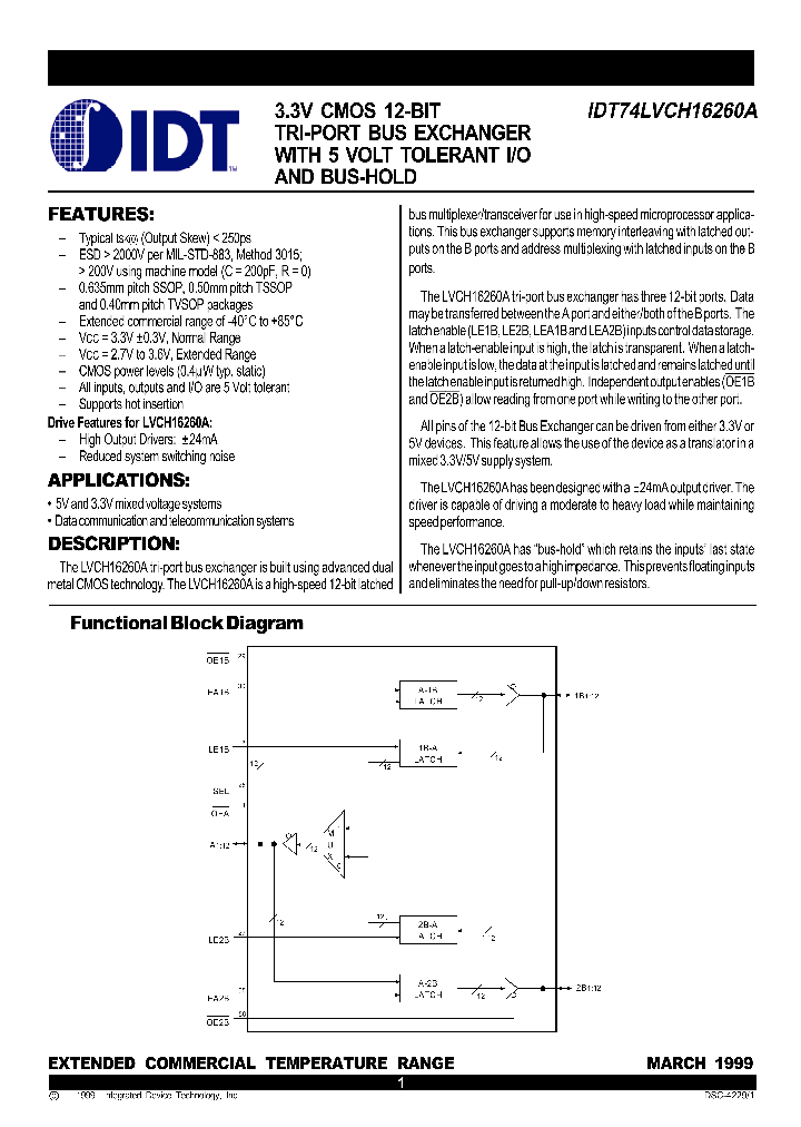 IDT74LVCH16260APA_894827.PDF Datasheet