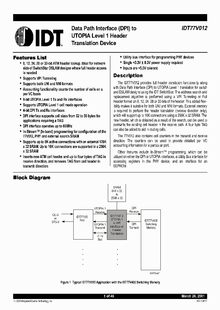 IDT77V012L155DA_1254125.PDF Datasheet
