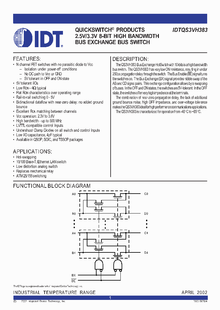 IDTQS3VH383SO_1254229.PDF Datasheet