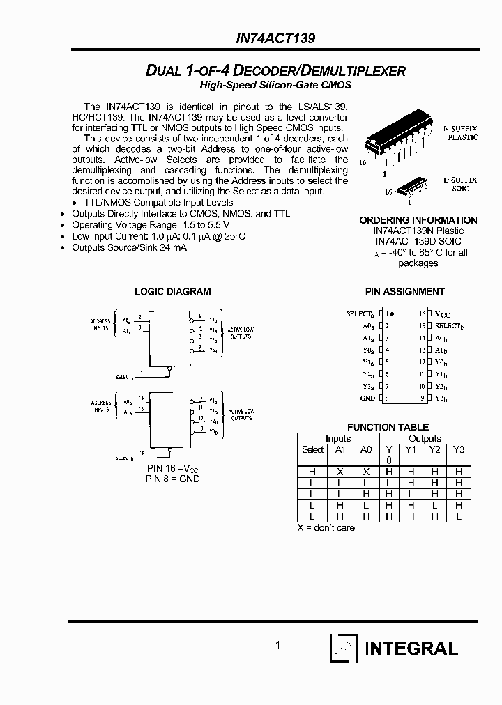 IN74ACT139N_1254723.PDF Datasheet
