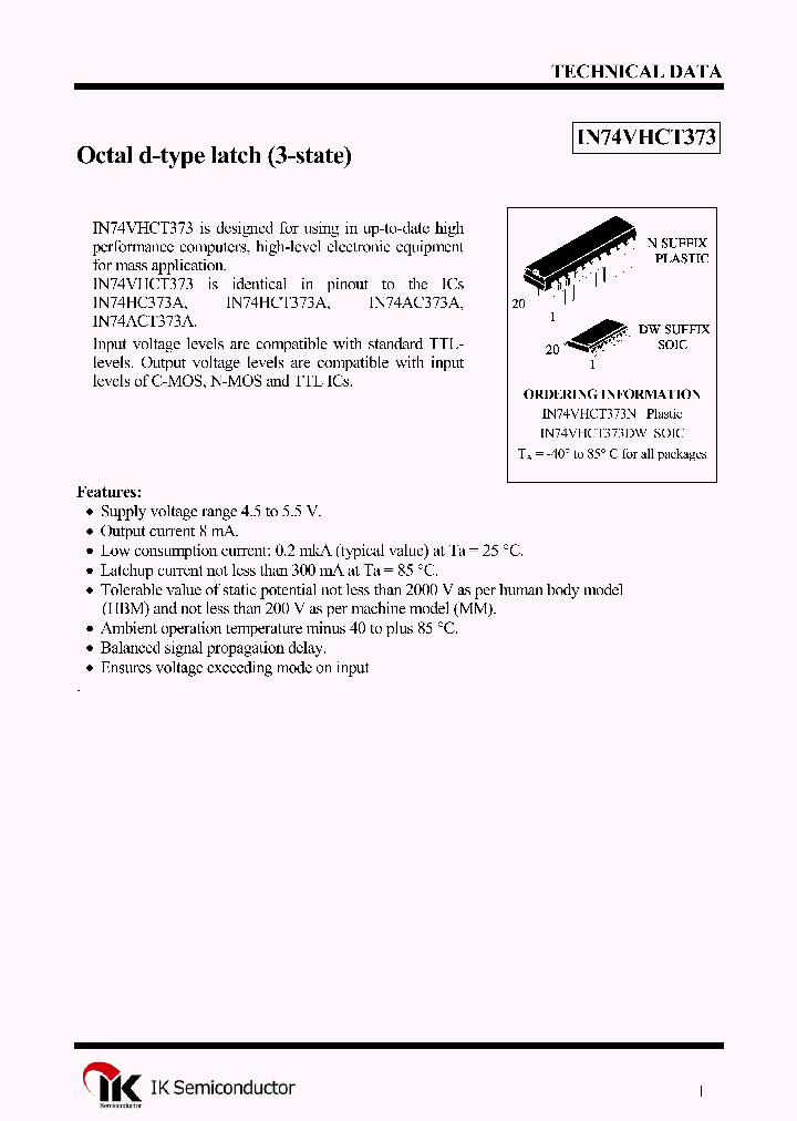IN74VHCT373N_1254884.PDF Datasheet