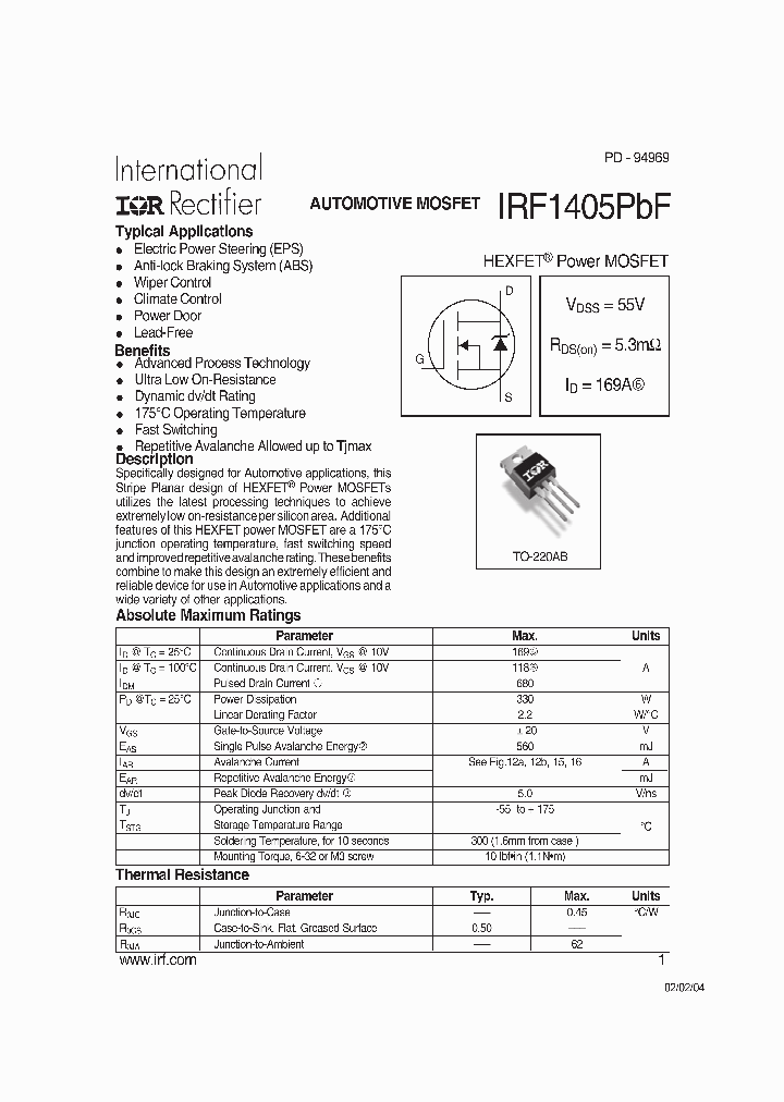 IRF1405PBF_1156039.PDF Datasheet