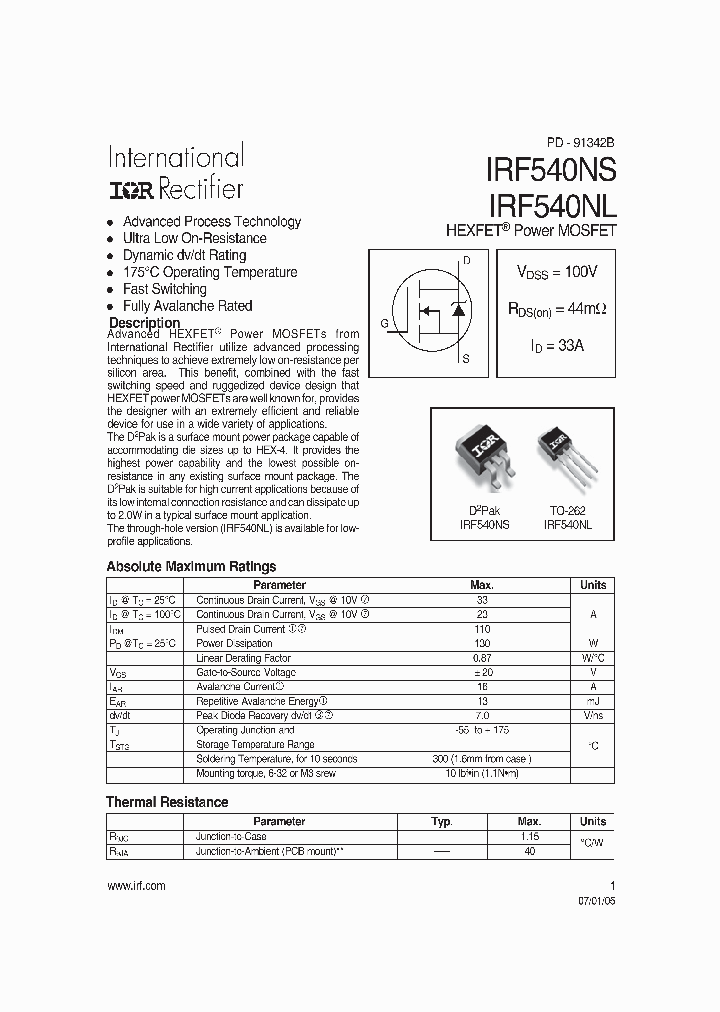 IRF540NS05_1173889.PDF Datasheet