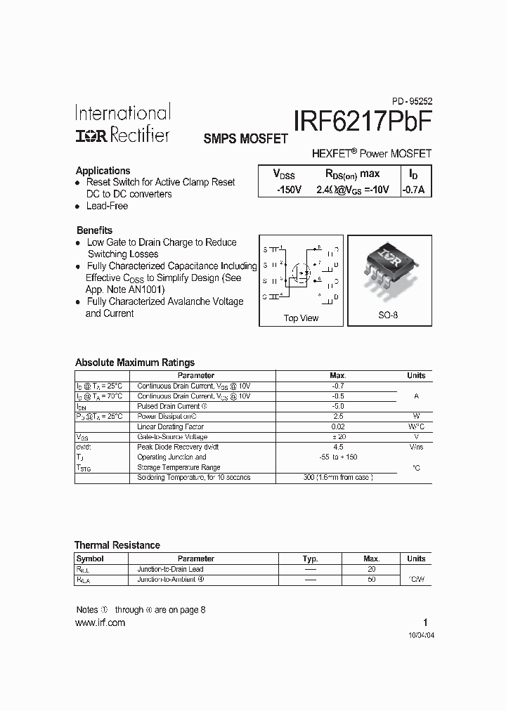 IRF6217PBF_1120369.PDF Datasheet