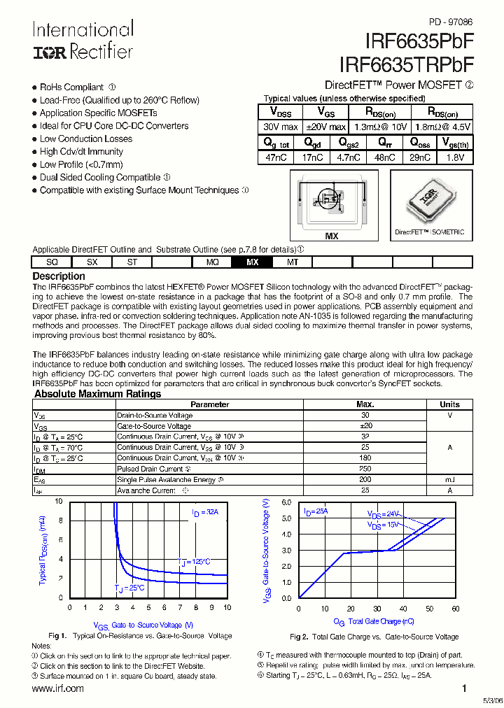 IRF6635TRPBF_1255520.PDF Datasheet