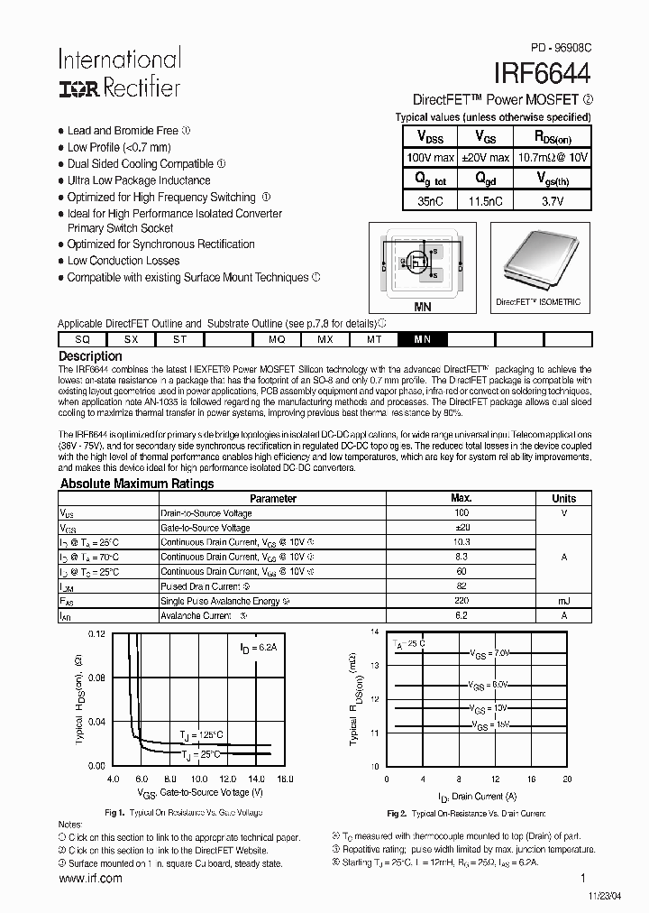 IRF6644_1255523.PDF Datasheet