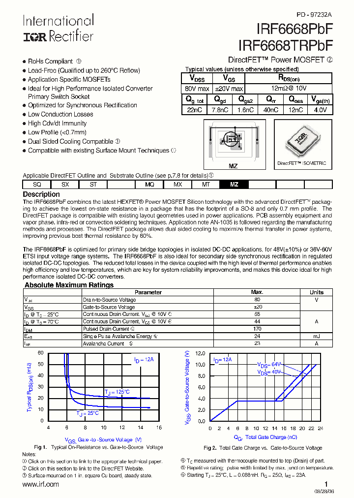IRF6668TRBF_1255530.PDF Datasheet