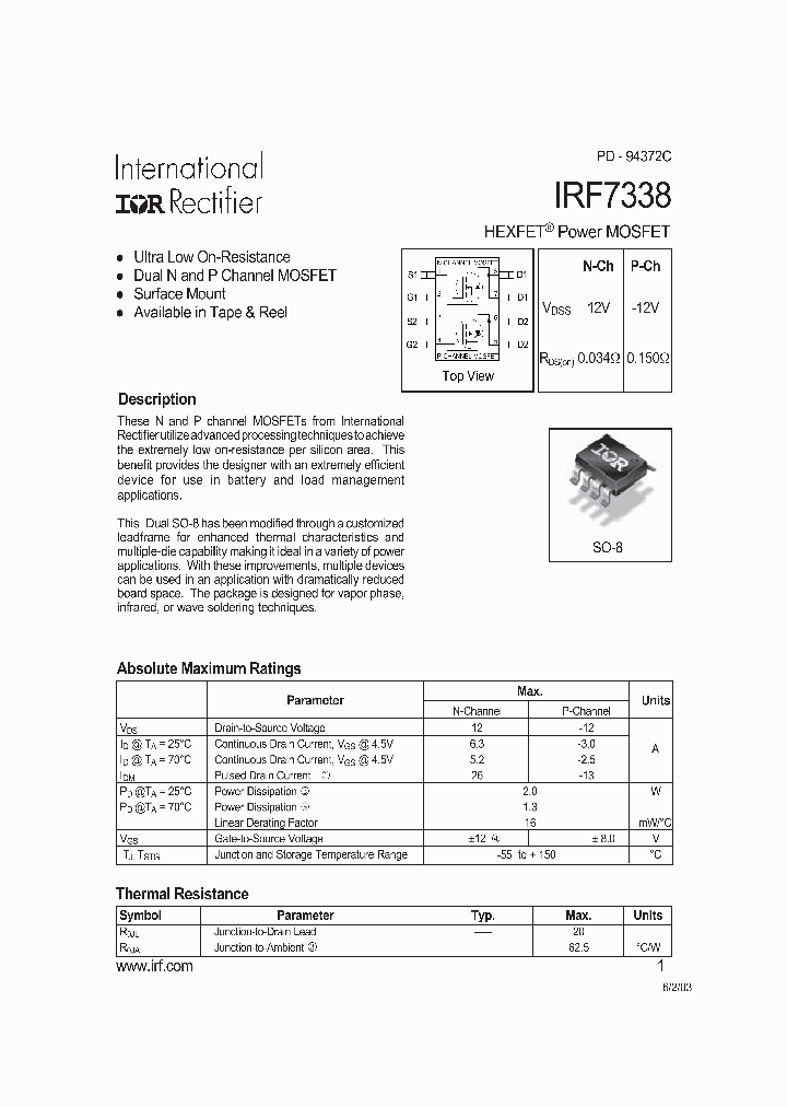 IRF7338_1255571.PDF Datasheet